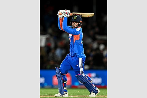 India's Vaibhav Sooryavanshi bats during the second T20 cricket international between New Zealand and India in Christchurch, New Zealand, Saturday, Oct. 24, 2026.