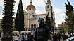 Jordan Church Attack Kills Eight As India Condemns ‘Heinous’ Attack | Reuters : Security personnel stand outside Saint George's Greek Orthodox Church in Hamoud village, Karak, on October 24, a day after the fatal shooting.