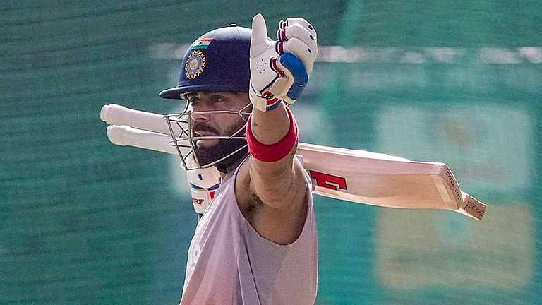 Virat Kohli spent almost two hours in the nets at Brabourne Stadium in Mumbai before the New Zealand ODIs. - Photo: PTI/Ravi Choudhary