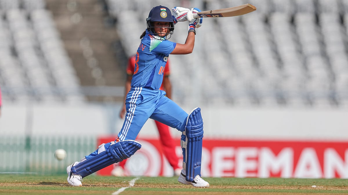 Harmanpreet Kaur on her way to 8th ODI century for India Women.  - bcciwomen/X