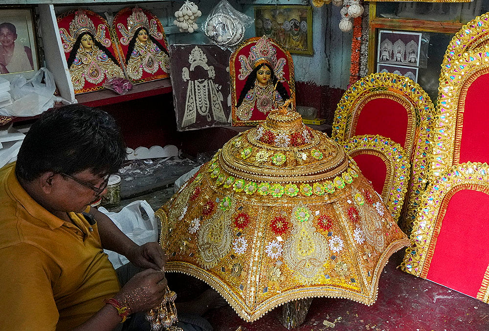 Decorative item ahead of Lakshmi Puja