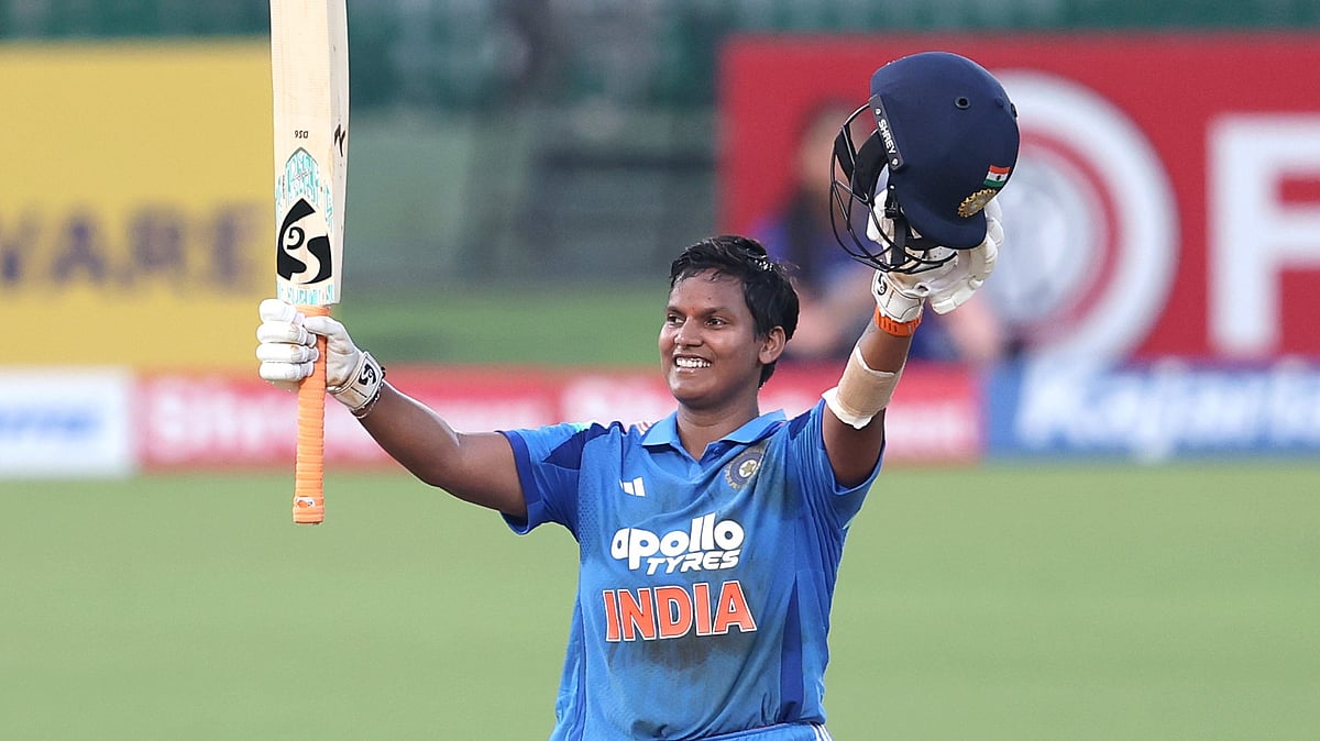 Deepti Sharma scored an unbeaten 106 off 83 balls to propel India to a commanding 328/6 against Zimbabwe. - bcciwomen/x