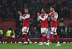 Arsenal Vs Everton: Ezri Konsa, Gabriel Magalhaes Goals Seal 2-0 Premier League Win For Gunners | Photo: AP/Ian Walton : Arsenal's Ezri Konsa, left, Gabriel, center, and Ben White walk off the pitch after the English Premier League soccer match between Arsenal and Everton in London, Saturday, Oct. 24, 2026.