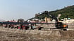 | Photo: PTI  : An earthmover clears the debris at the site following the temporary closure of Ganga canal for annual maintenance and repair work, at Har Ki Pauri, in Haridwar, Uttarakhand, Saturday, Oct. 24, 2026. 
