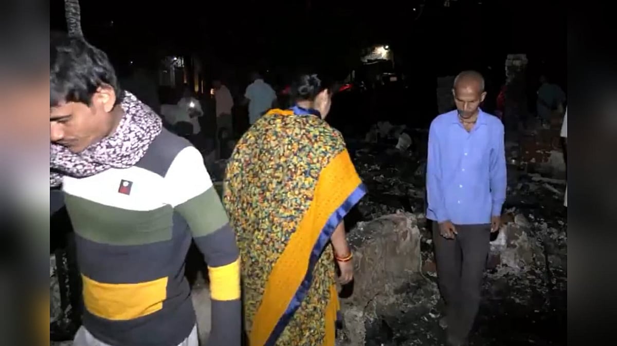 Aftermath of the fire that broke out in the shanties in Rani Garden - ANI