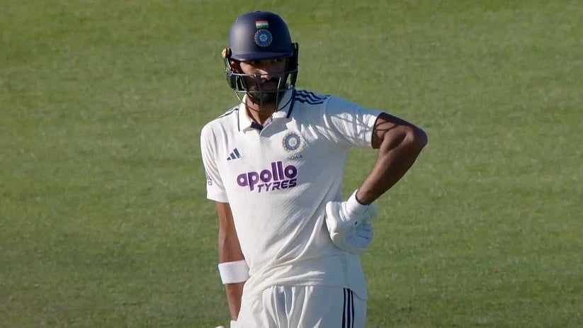 Devdutt Padikkal made 56 not out off 89 balls on the second day of the four-day unofficial Test.  - | Photo: SonyLIV (Screengrab)