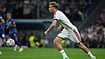 | Photo: AP/Bernat Armangue : Real Madrid's Dean Huijsen is in action during the Champions League opening phase soccer match between Real Madrid and Leipzig in Madrid, Wednesday, Oct. 21, 2026. 