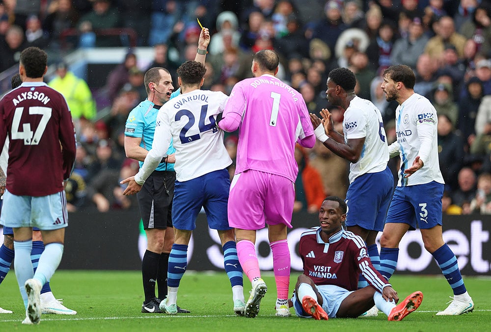 Aston Villa Vs Man City premier league highlights-Referee Peter Bankes