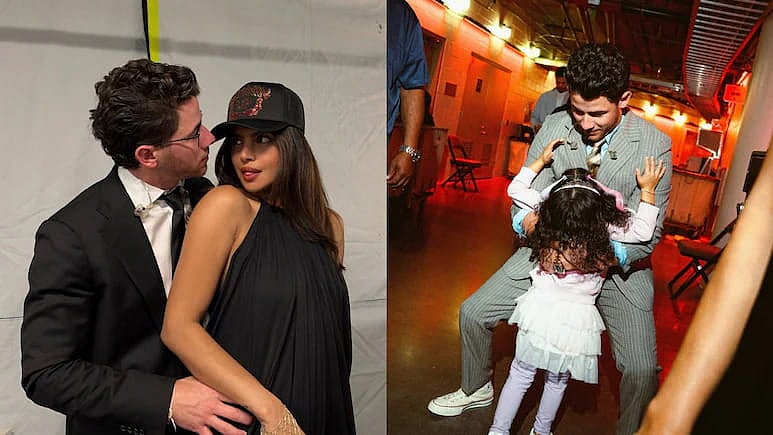 Nick Jonas With Priyanka And Malti - Instagram/Nick Jonas