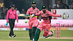 (AP Photo/K.M. Chaudary) : Pakistan's Shadab Khan and Haris Rauf celebrate after winning the tri-series one-day international cricket match against England, in Lahore, Pakistan, Sunday, Oct. 25, 2026