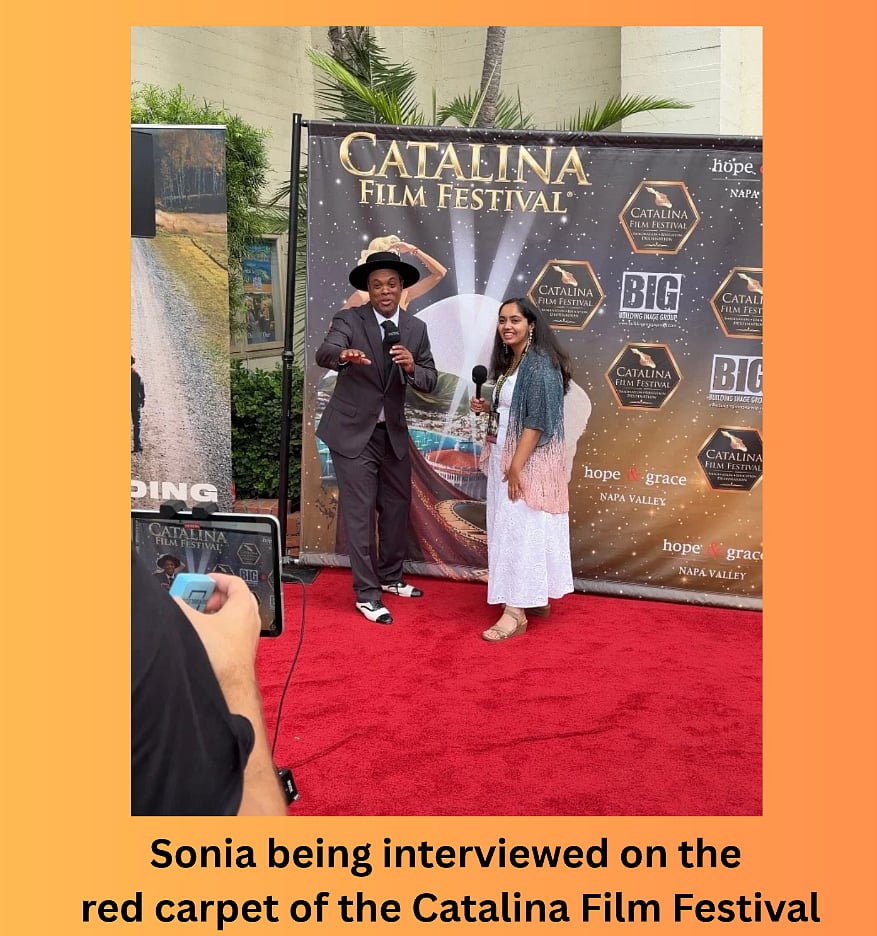 Sonia Bhatia being interveiwed