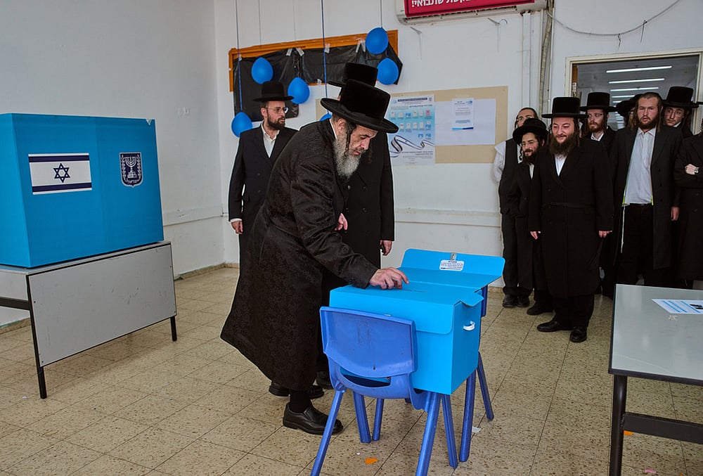  Israel Elections Rabbi Chaim Hager casts his ballot