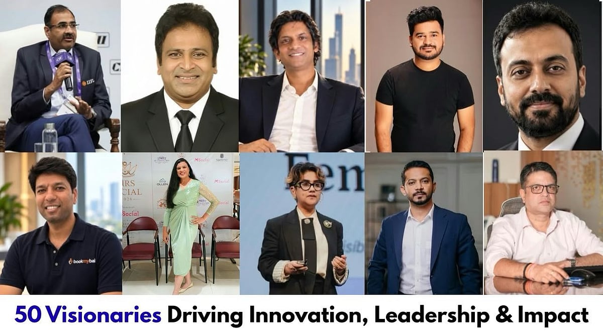 Grid of corporate visionary leaders driving innovation and impact