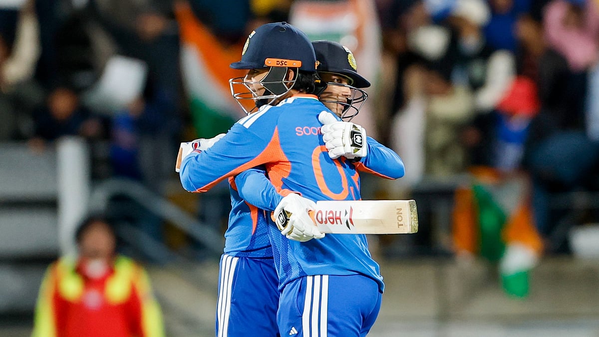 Abhishek Sharma and Vaibhav Sooryavanshi celebrate as India defeat New Zealand in the 3rd T20I.  - bcci/X