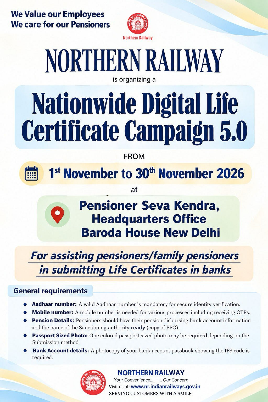 Northern Railway To Organise Digital Life Certificate Campaign 5 From November 1st