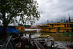 | Photo: AP/Mahesh Kumar A. : Fishermen pull a piece of wood from coastal backwaters near anchored boats at Kakinada, as Cyclone Arnab crossed the Andhra Pradesh coast in the early hours of Wednesday, Oct. 28, 2026. 