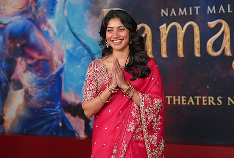 Sai Pallavi arrives at the premiere of "Ramayana" on Tuesday, Oct. 27, 2026, at the Academy Museum of Motion Pictures in Los Angeles. 
