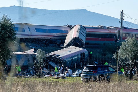 Emergency services attend to the victims at the scene of a collision between two trains in Urda, Spain, on Wednesday, Oct. 28, 2026.