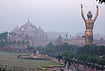Day In Pics: October 28, 2026 | Photo: PTI : View of the Akshardham Temple premises on a hazy morning, in New Delhi. Delhi's air quality slipped into the 'poor' category on Wednesday, with the Air Quality Index recorded at 232, according to the Central Pollution Control Board's Sameer app.