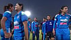 Did Smriti Mandhana Ignore Harmanpreet Kaur? Viral Post-Match Clip Ignites Social Media Buzz | Watch | Photo: JioHotstar (Screengrab) : Harmanpreet Kaur shakes hands with an Indian player, while captain Smriti Mandhana looks the other way