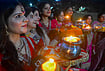 | Photo: PTI  : Women perform rituals during Karwa Chauth festival, in Moradabad, Thursday, Oct. 29, 2026. 
