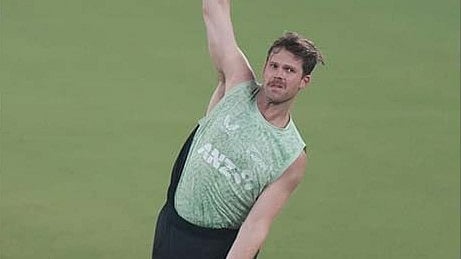Lockie Ferguson will miss the remainder of the T20I series against India after a right-calf injury. - | Photo: AP/Ajit Solanki