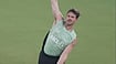 | Photo: AP/Ajit Solanki : Lockie Ferguson will miss the remainder of the T20I series against India after a right-calf injury.