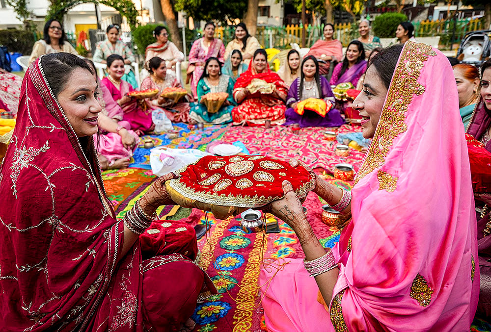 traditional red saree for Karwa Chauth