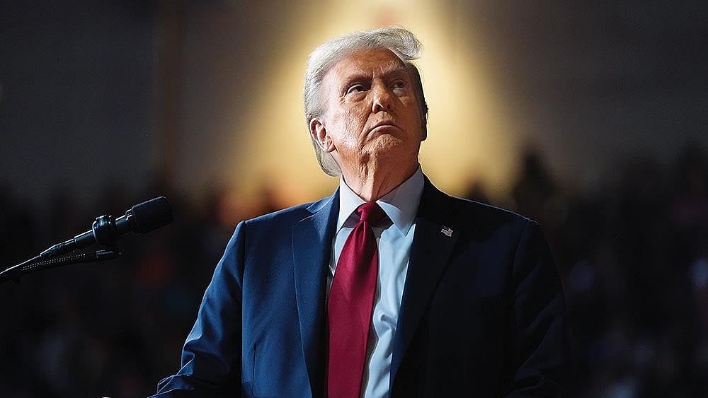 US President Donald Trump at a campaign rally - | Photo: AP