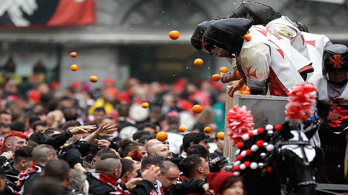 In Pics: Italian Battle Of The Oranges