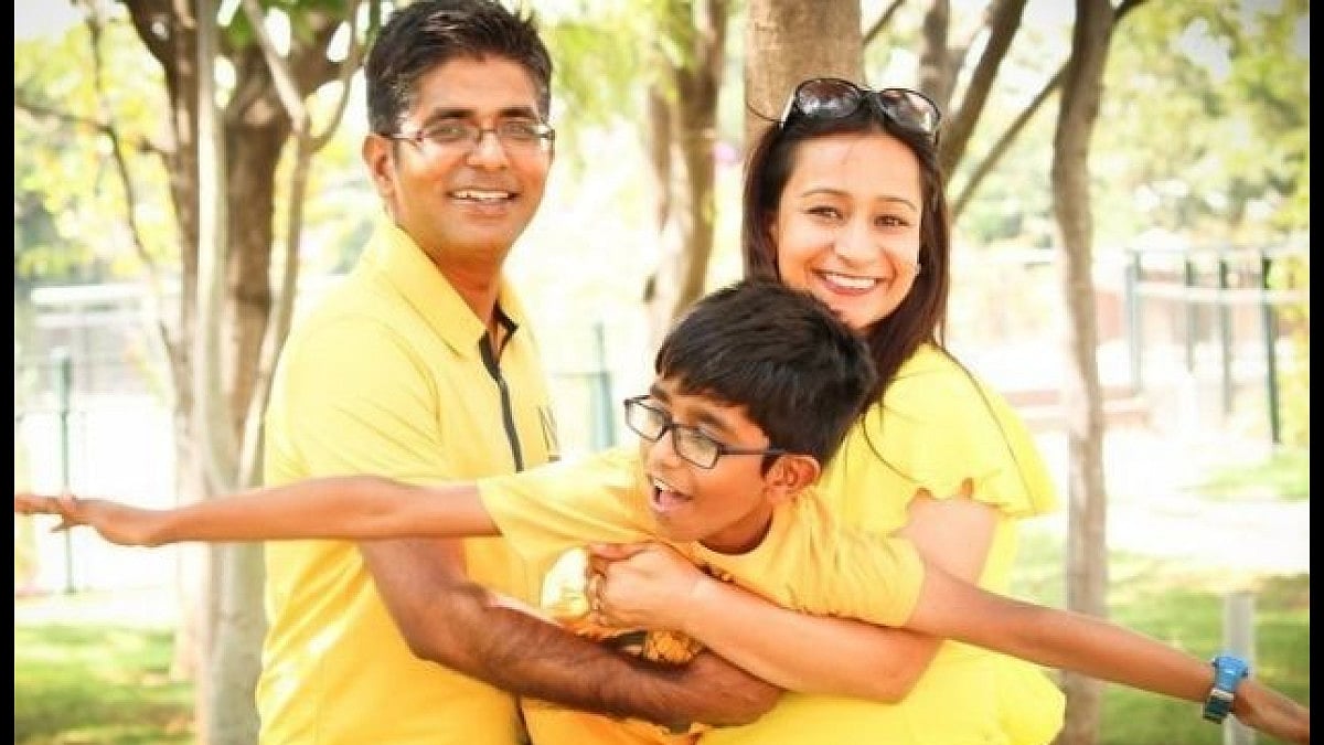 Rishabh Tripathi with son Advit.