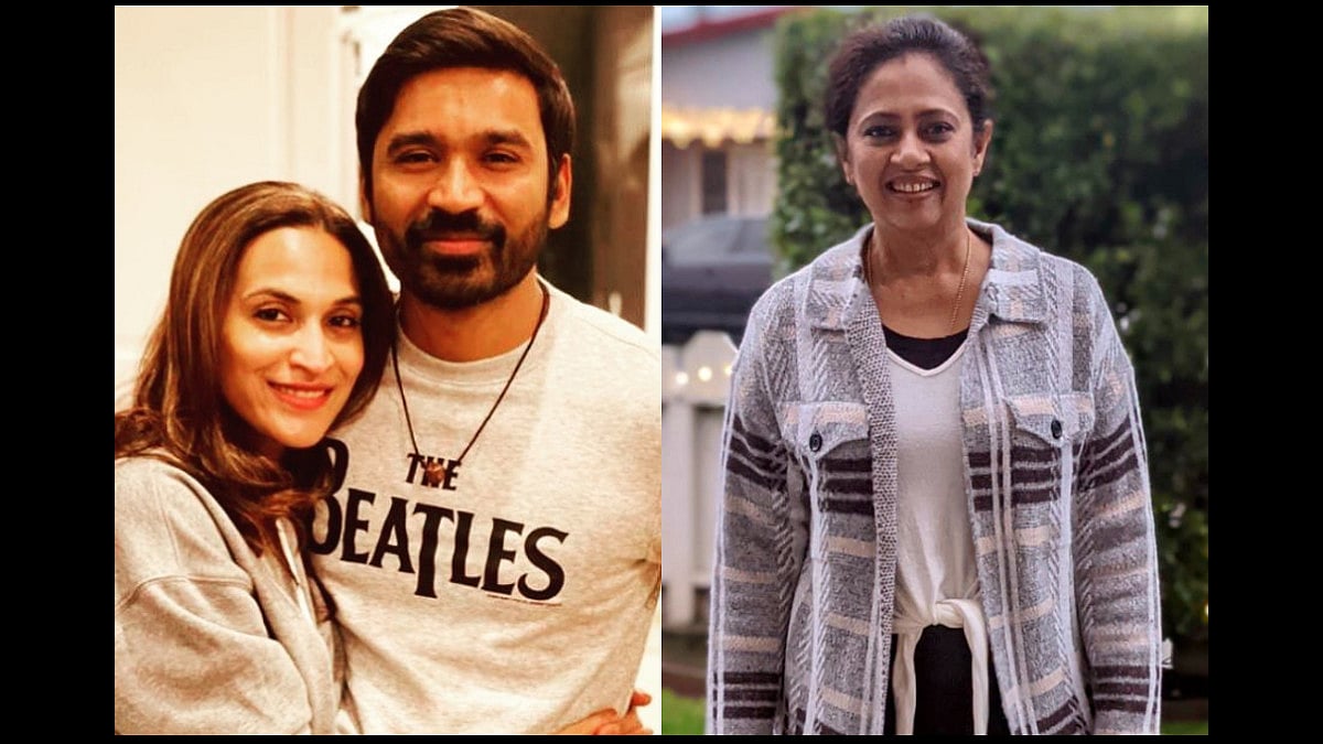 Lakshmy Ramakrishnan and Dhanush with Aishwaryaa Rajinikanth