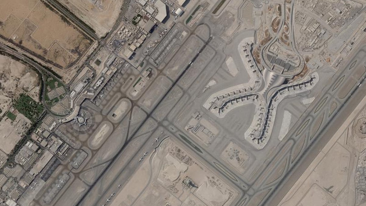 A satellite image of suspected drone attack in Abu Dhabi.