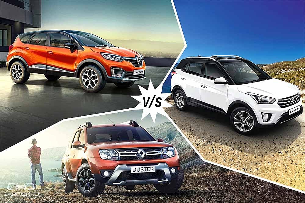 Renault Captur vs Creta vs Duster: Variant Wise Comparison
