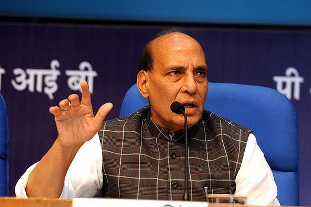 Rajnath Singh addressing a defence conclave