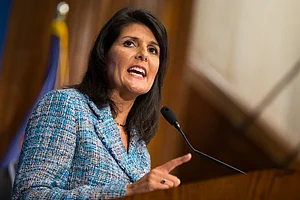 File photo : Indian-American US presidential aspirant Nikki Haley |