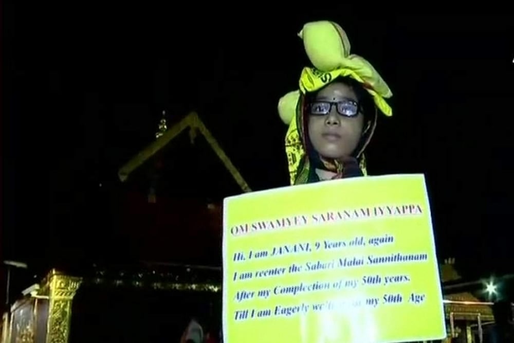 Sabarimala Row: Will Visit Again When I Turn 50, Says 9 Year-Old TN Girl With Placard