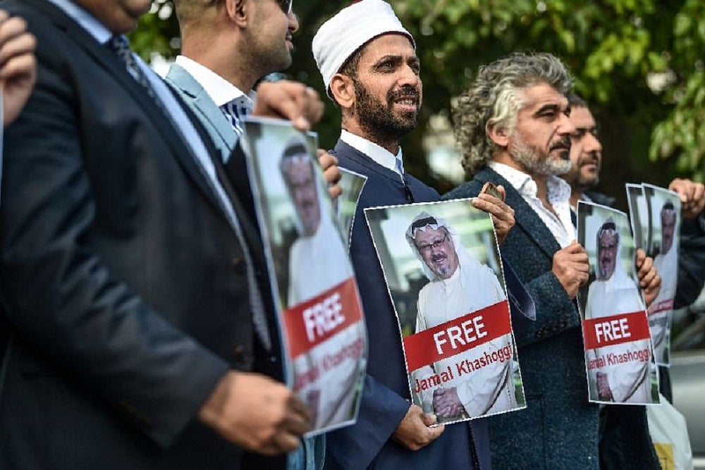 Supporters Rally Outside Saudi Consulate For The Release Of Jamal Khashoggi