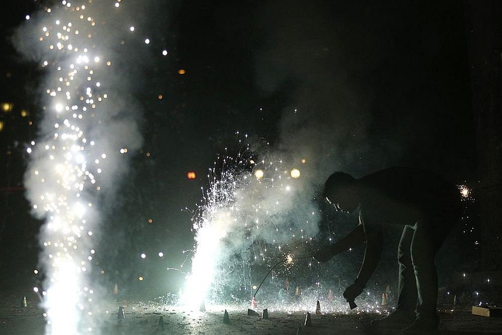 Fire crackers were burnt in Delhi despite ban. - Getty