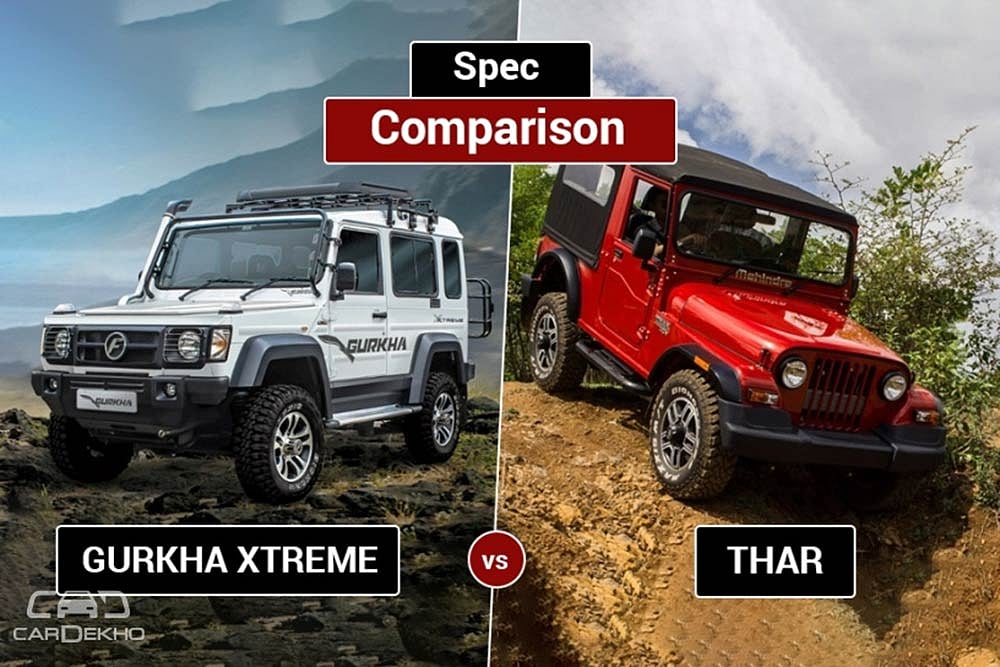 Force Gurka Xtreme vs Mahindra Thar CRDe: Spec Comparison