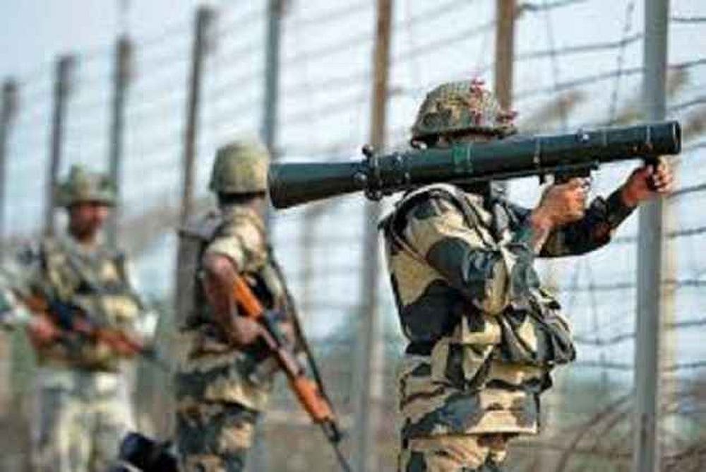 BSF troops fire to shoot down a suspected Pakistani drone near the Lo