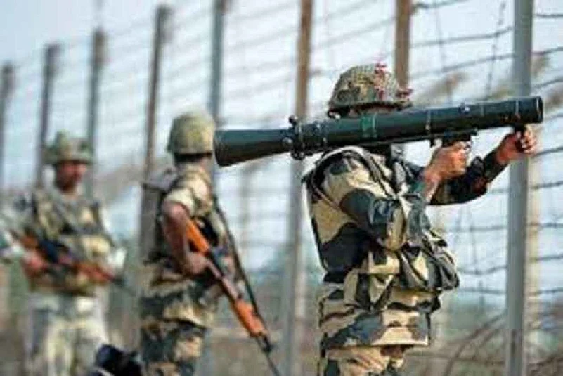 BSF troops fire to shoot down a suspected Pakistani drone near the Lo