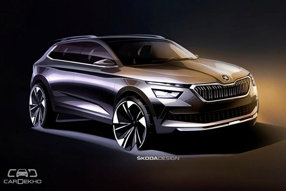 Skoda Kamiq Compact SUV Sketch Reveals Split Headlamps