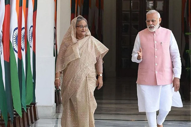 Indian PM Narendra Modi and former Bangladesh Prime Minister Sheikh Hasina - null