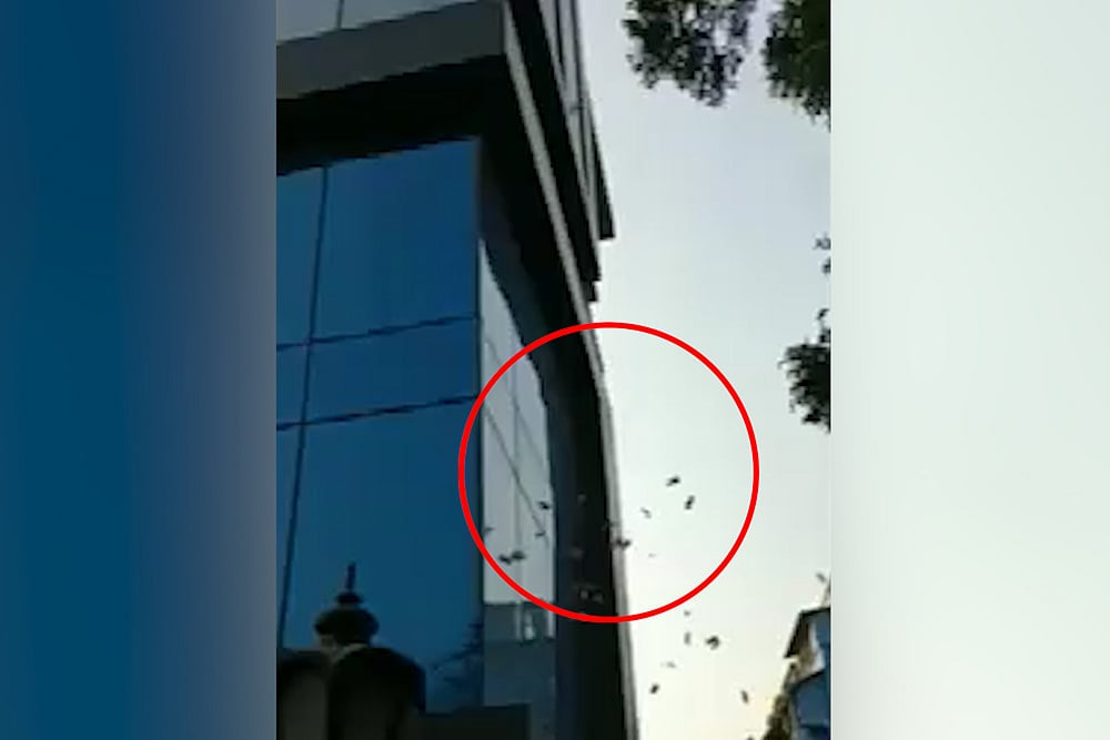 Money Rains From Building In Kolkata As Revenue Officials Conduct Search