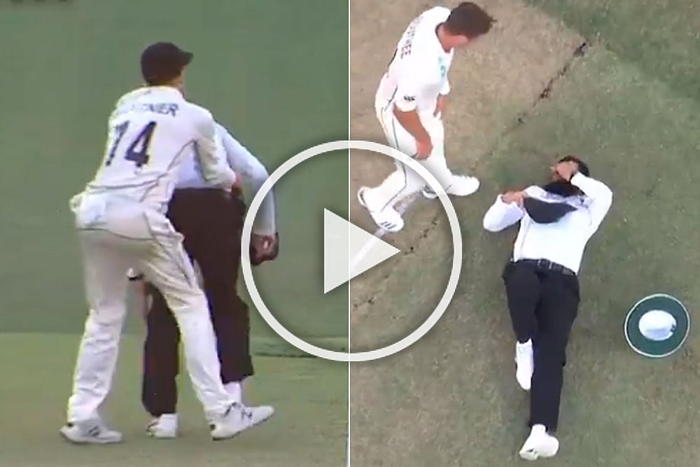 AUS Vs NZ, 1st Test: Record-Breaking Aleem Dar Comes Off Second Best After Hilarious Clash With Mitchell Santner -- WATCH