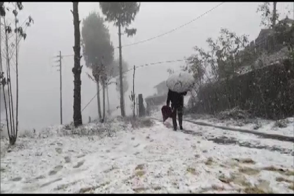 Nagaland Village Witnesses Snowfall After 37 Years, Videos, Photos Are Viral