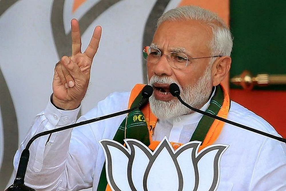 PM Modi addressing election rally in Rajasthan's Churu