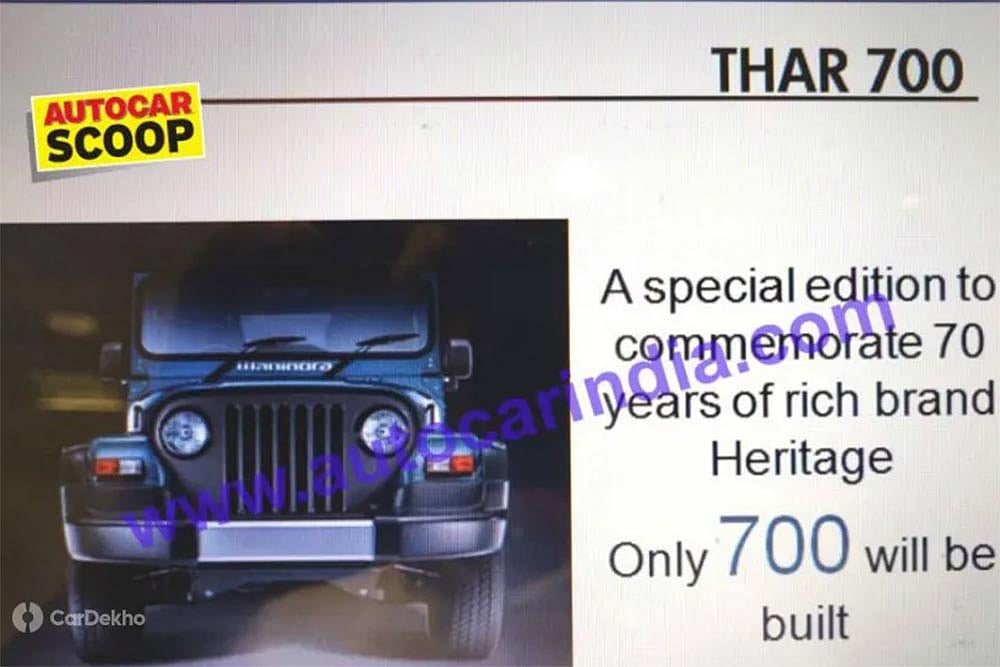 Mahindra Thar Signature Edition Celebrates 70 Years Of The Legendary SUV