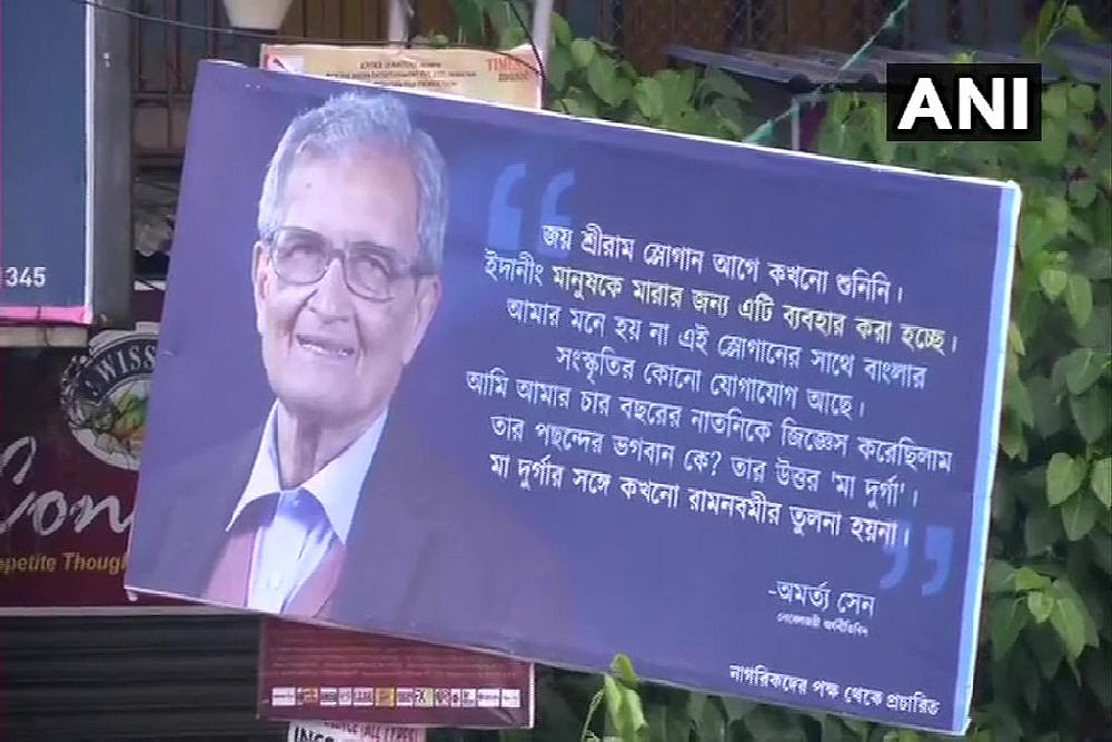 Billboards With Noble Laureate Amartya Sen's Remarks Over 'Jai Shri Ram' Appear On Kolkata Streets